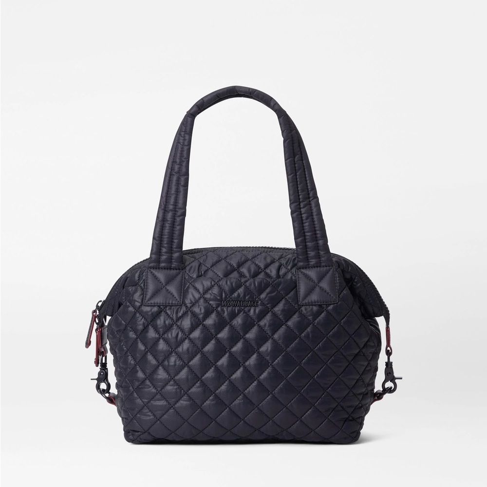MZ Wallace Sutton Medium Black Quilted Tote Bag